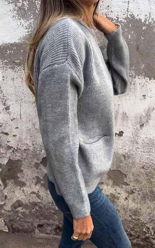 CLEARANCE SALE🔥 Women's Round Neck Zipper Knitted Jacket