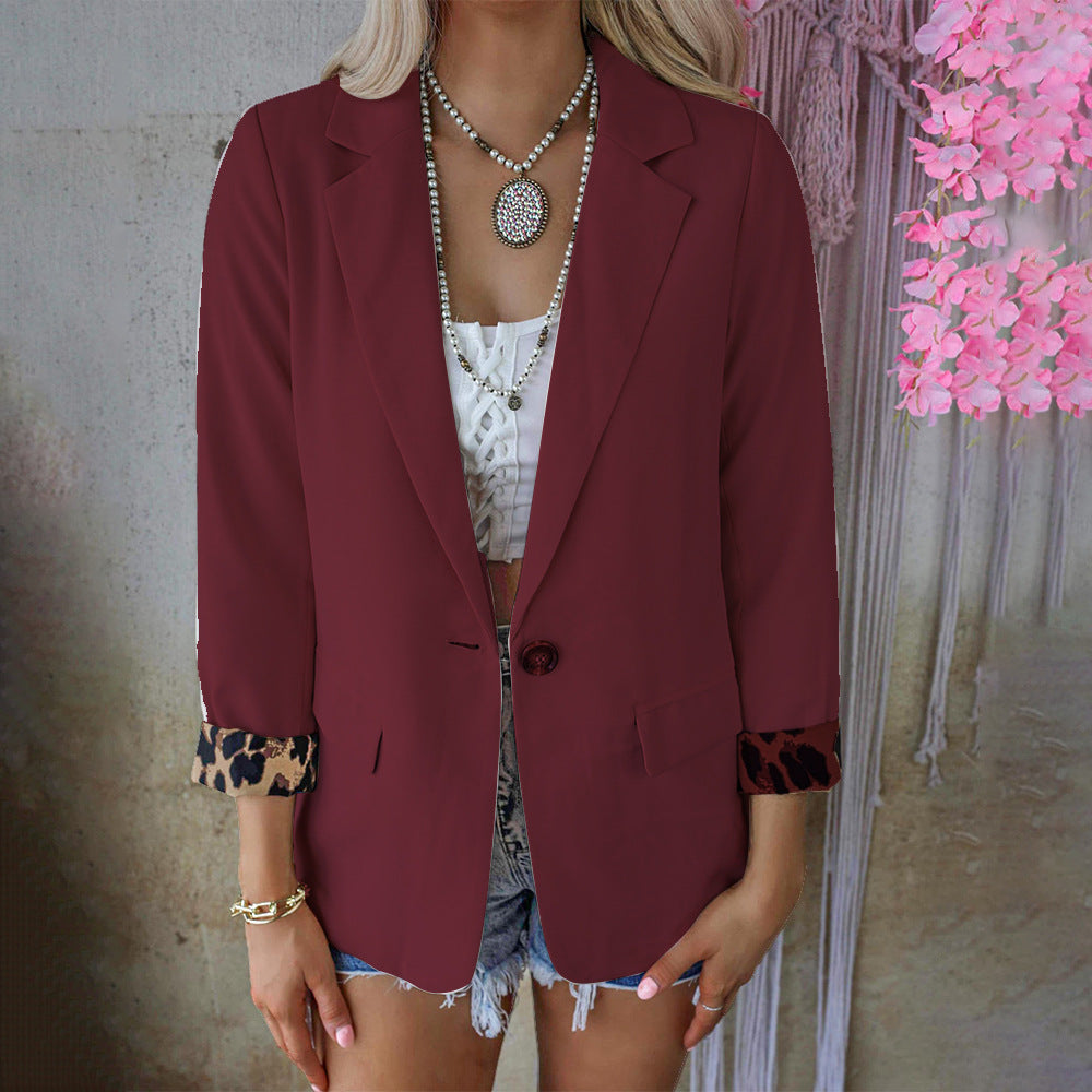 CLEARANCE SALEš„Leopard Lined Blazer