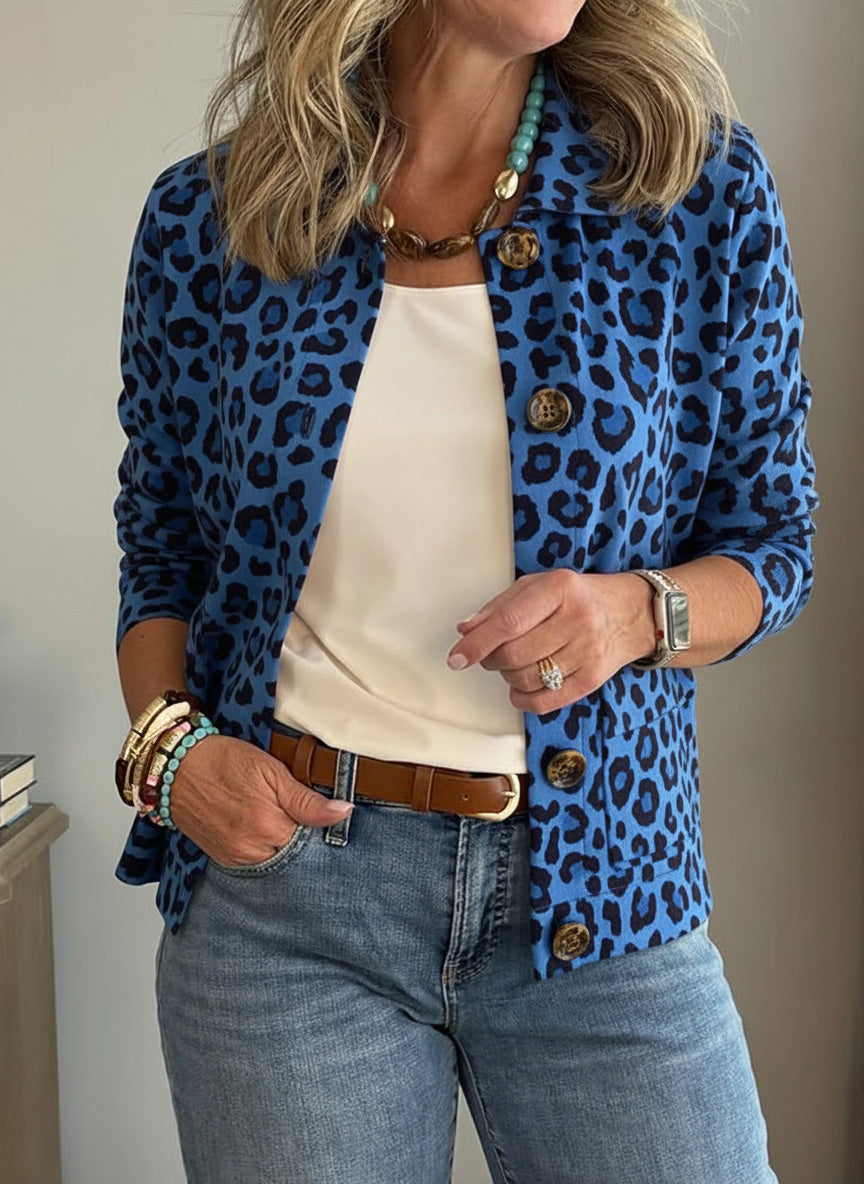 CLEARANCE SALE🔥 Casual Lapel Pocket Leopard Print Jacket
