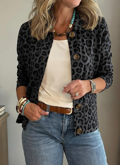 CLEARANCE SALE🔥 Casual Lapel Pocket Leopard Print Jacket