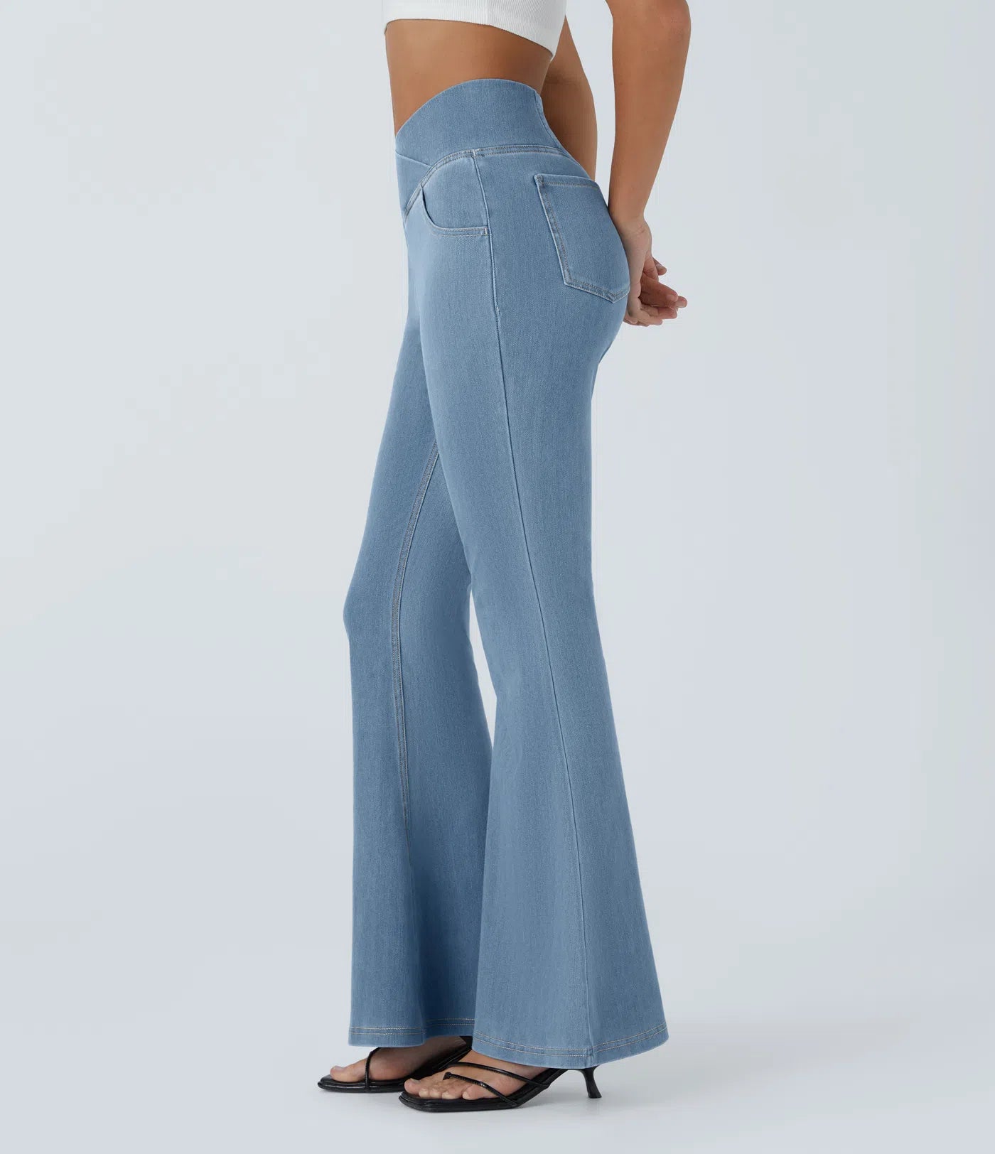 Shaply™ Women’s High Waist Crossover Pocket Washed Casual Jeans – 2025 New Arrival | Last Day 50% OFF