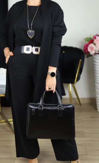 ✈️Free shipping worldwide⏳Time-Limited Special⏰Elegant 3-piece set including long cardigan, top and pants💞