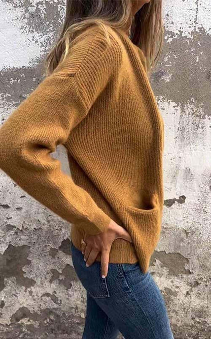 CLEARANCE SALE🔥 Women's Round Neck Zipper Knitted Jacket