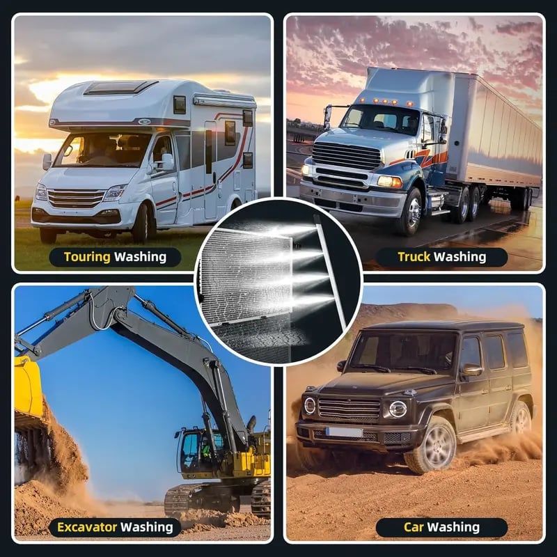 23.6 inch(60cm) Thickened Radiator Cleaning Wand with Water & Air Dual-Purpose Connector