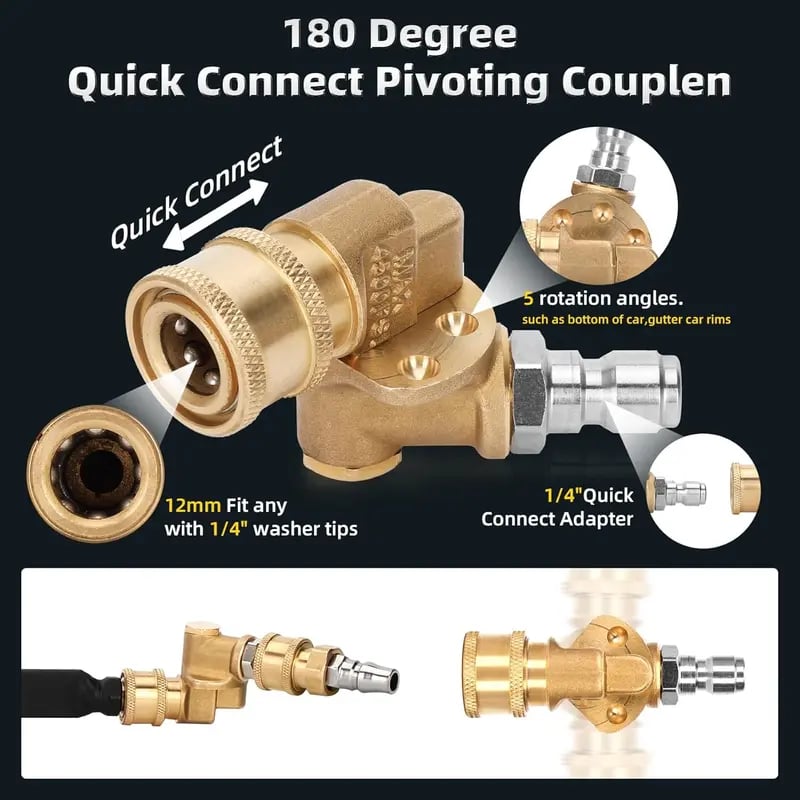 23.6 inch(60cm) Thickened Radiator Cleaning Wand with Water & Air Dual-Purpose Connector