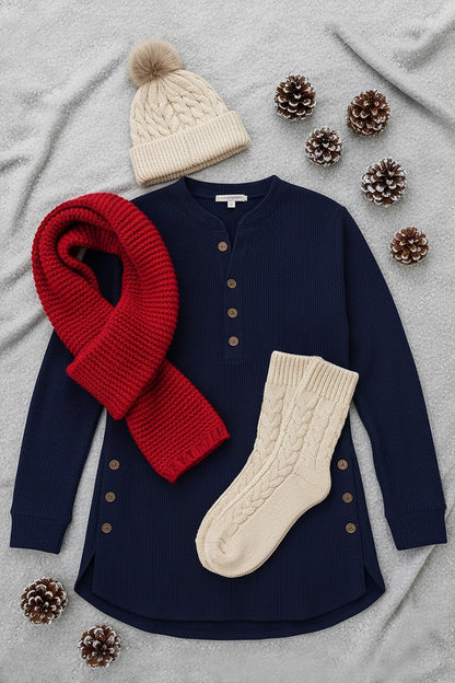 CLEARANCE SALE🔥 Women's Solid Color Crew Neck Long Sleeve Casual Loose Knit Pullover