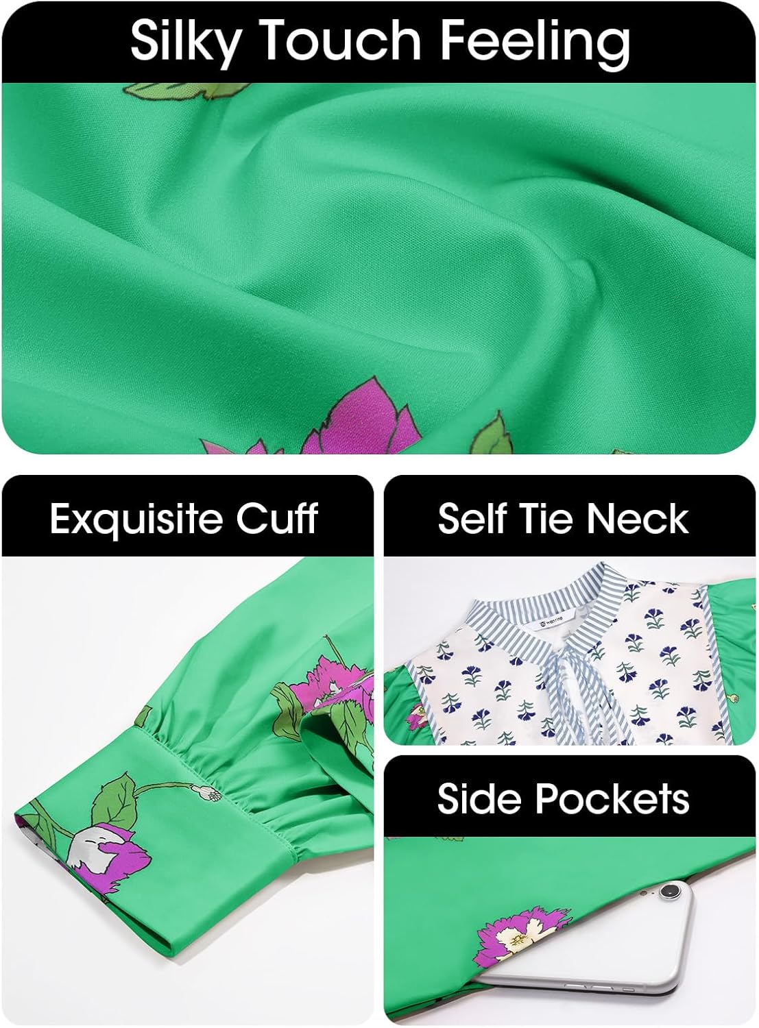 Womens Casual Floral Mini Dress 2025 Fall Long Sleeve V Neck Patchwork Loose Boho Shirt Dresses