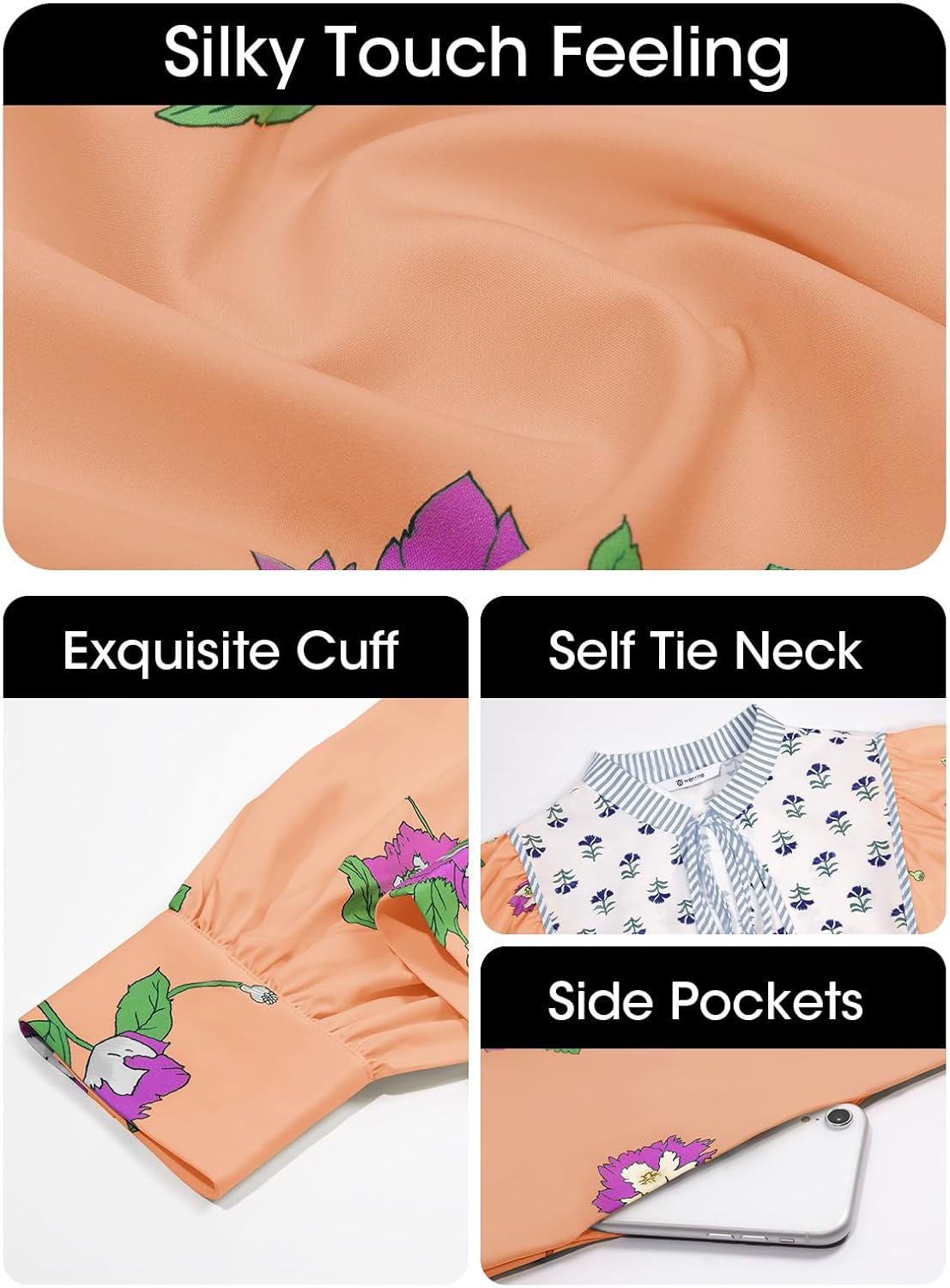 Womens Casual Floral Mini Dress 2025 Fall Long Sleeve V Neck Patchwork Loose Boho Shirt Dresses