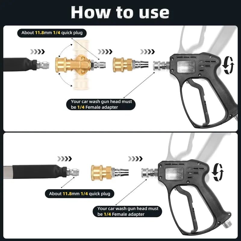 23.6 inch(60cm) Thickened Radiator Cleaning Wand with Water & Air Dual-Purpose Connector