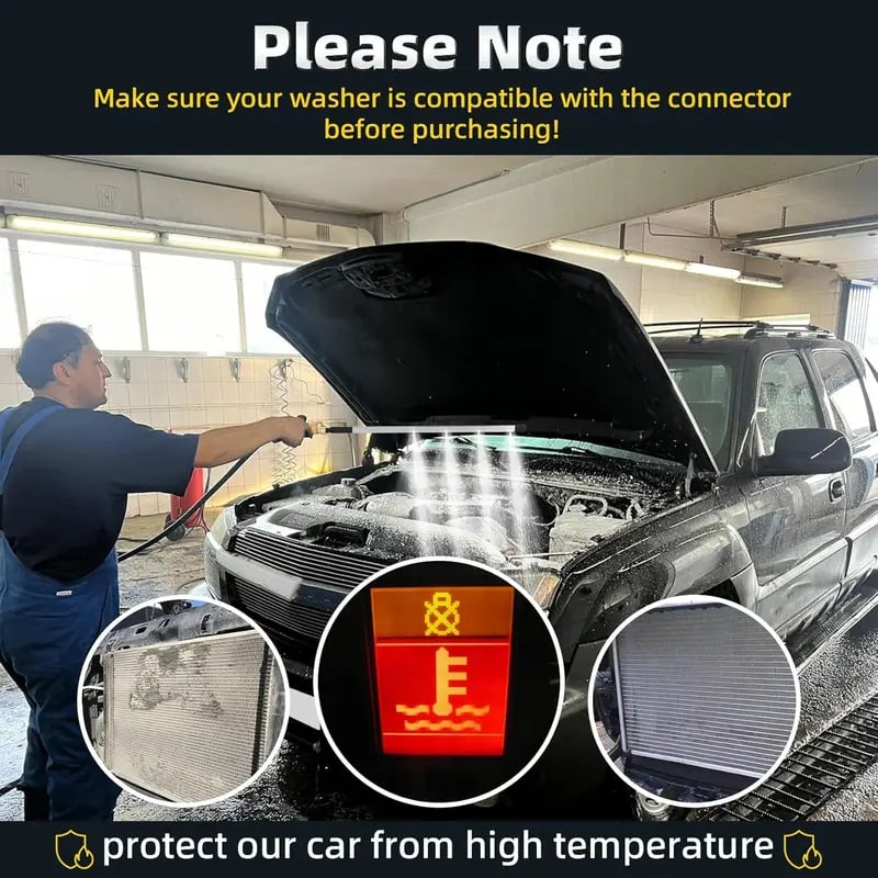 23.6 inch(60cm) Thickened Radiator Cleaning Wand with Water & Air Dual-Purpose Connector