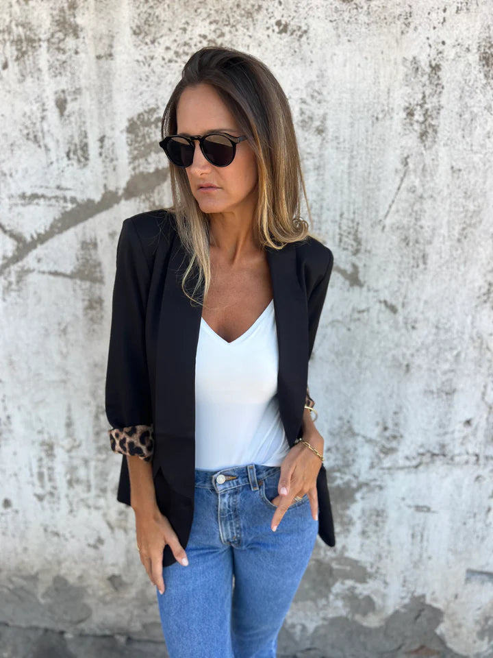 CLEARANCE SALE🔥Leopard Lined Blazer