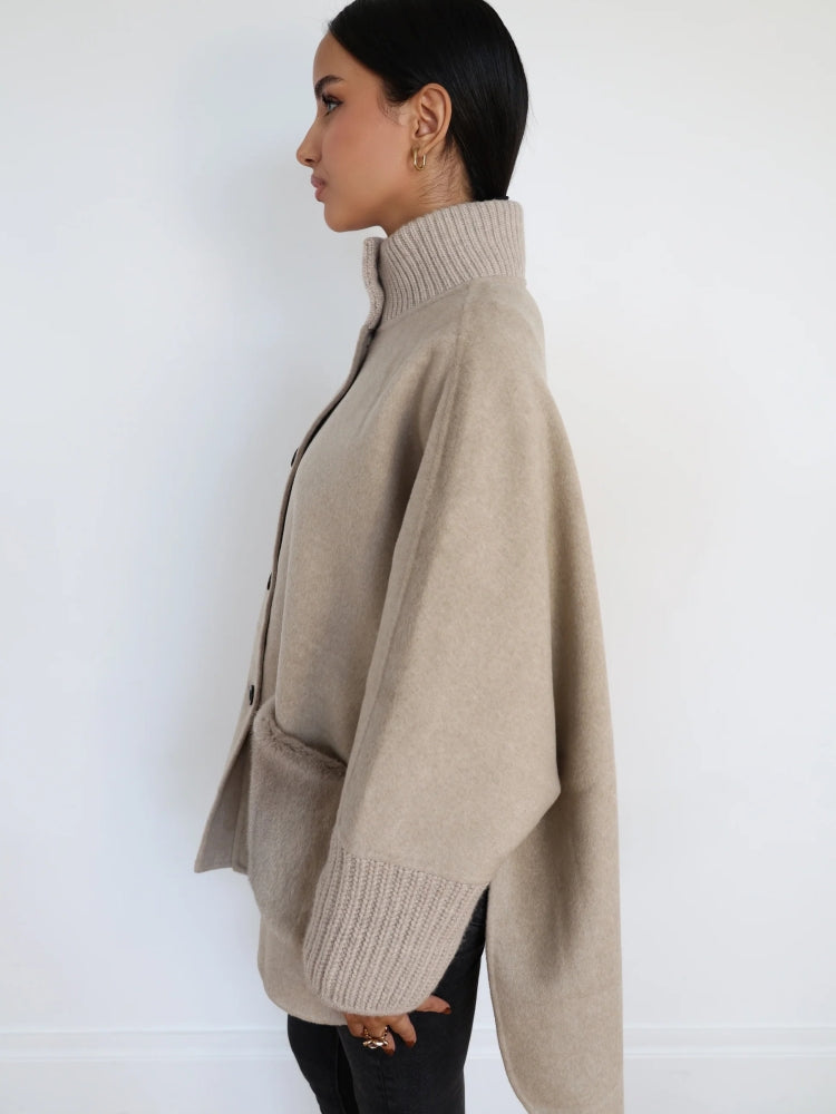 Vintage High Neck Cashmere Blend Coat