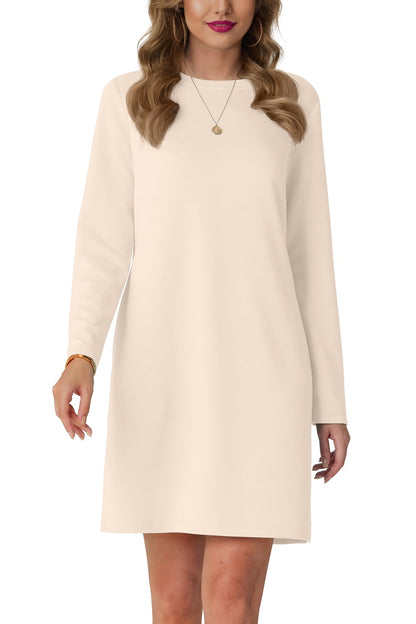 Women Casual Long Sleeve Dress Trendy Fall Fashion Cozy Travel Airport Outfits Haze Blue XL