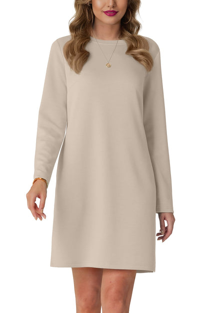 Women Casual Long Sleeve Dress Trendy Fall Fashion Cozy Travel Airport Outfits Haze Blue XL