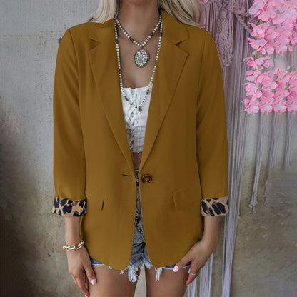 CLEARANCE SALE🔥Leopard Lined Blazer