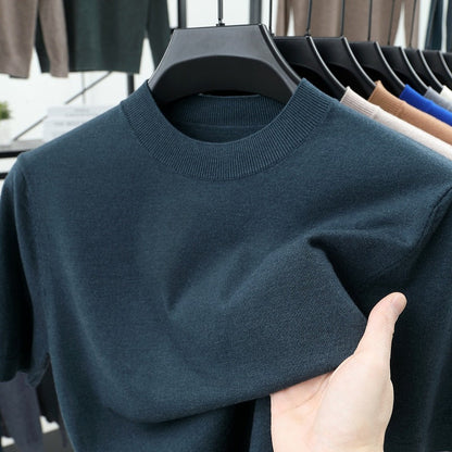 Last Day 50% OFF🔥2025 Spring and Summer Men's Stand Collar Cashmere Casual T-shirt (Buy 2 Free Shipping)