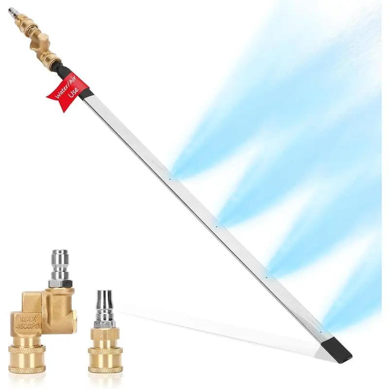 23.6 inch(60cm) Thickened Radiator Cleaning Wand with Water & Air Dual-Purpose Connector