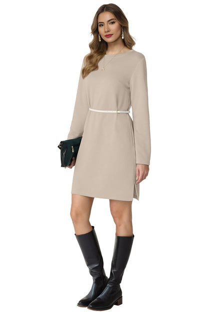 Women Casual Long Sleeve Dress Trendy Fall Fashion Cozy Travel Airport Outfits Haze Blue XL