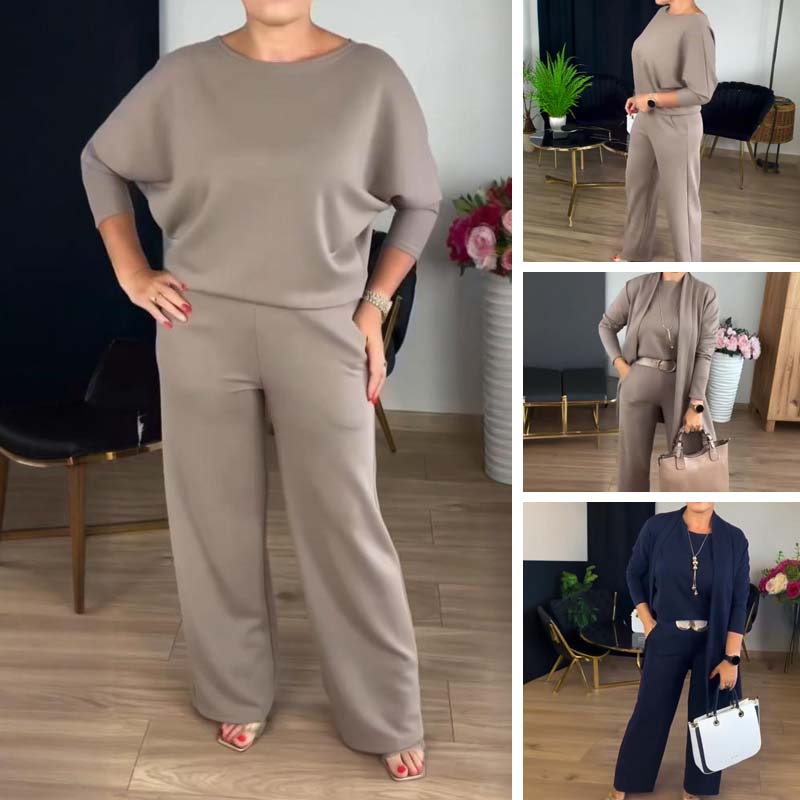 ✈️Free shipping worldwide⏳Time-Limited Special⏰Elegant 3-piece set including long cardigan, top and pants💞
