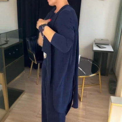 ✈️Free shipping worldwide⏳Time-Limited Special⏰Elegant 3-piece set including long cardigan, top and pants💞