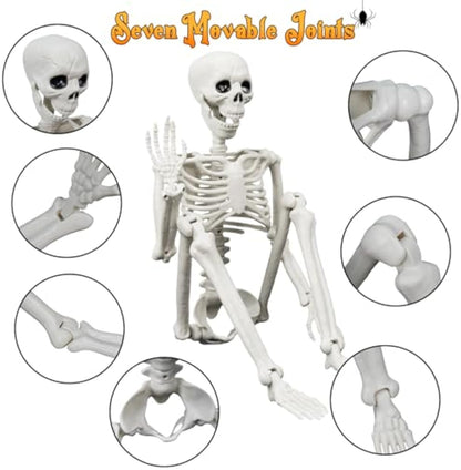 Lighted Human & Dog Skeleton Halloween Decorations Outdoor/Indoor - 36 Inch