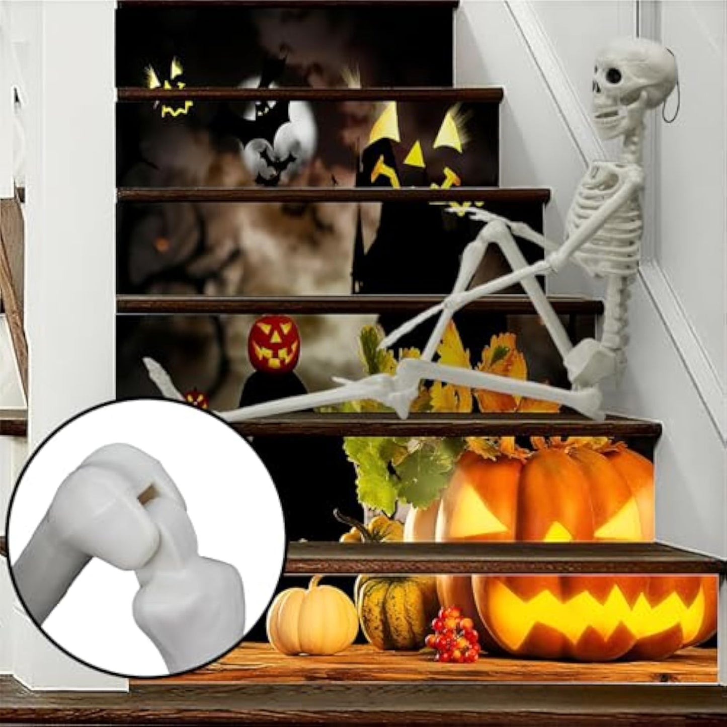 Lighted Human & Dog Skeleton Halloween Decorations Outdoor/Indoor - 36 Inch